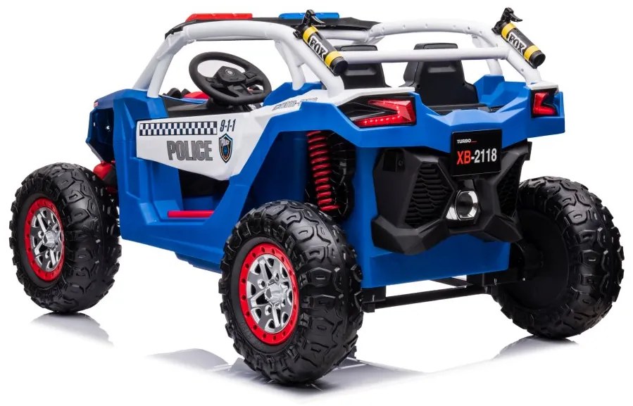 LEAN CARS ELEKTRICKÉ AUTÍČKO BUGINA XB-2118 POLÍCIA - 4x4 - Modrá - 4x45W - BATÉRIA - 24V7Ah- 2024