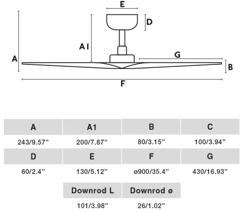 FARO 33825WT - Stropný ventilátor HEY S čierna pr. 90 cm WT + diaľkové ovládanie