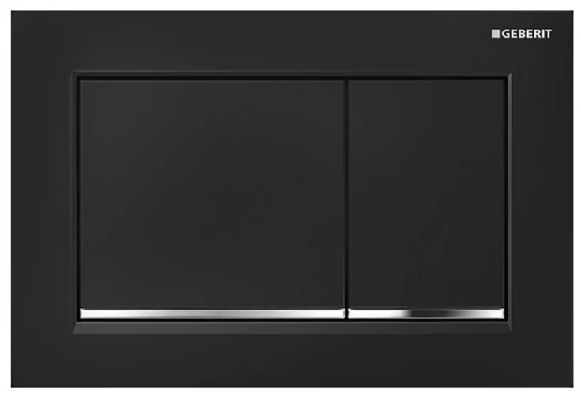 Geberit Omega splachovacie tlačidlo do toalety lesklý chróm-čierna 115.080.KM.1