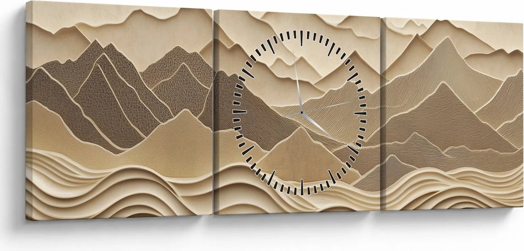 Obraz - 3D línia hôr (s hodinami) (90x30 cm)