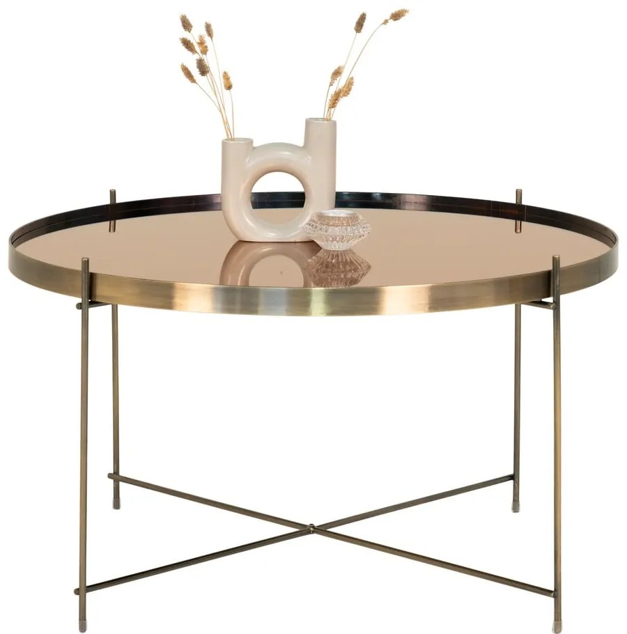 Okrúhly konferenčný stolík v zlatej farbe ø 70 cm Venezia - House Nordic