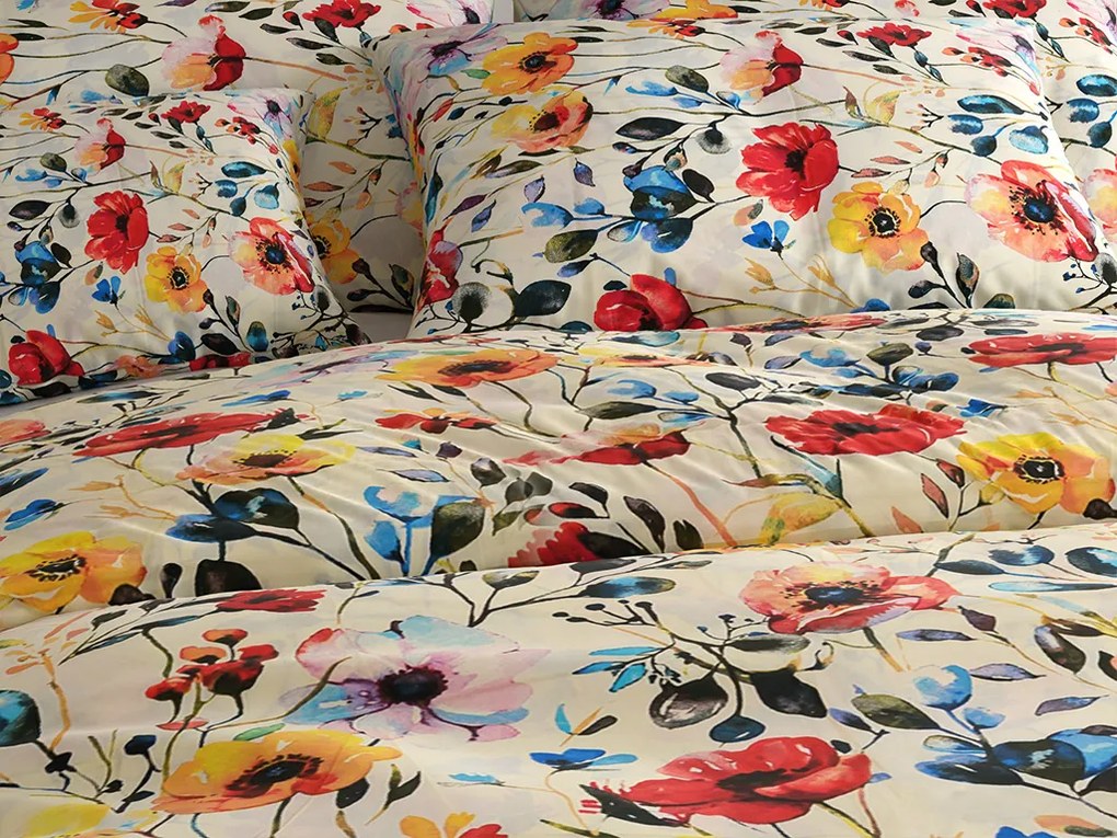Bavlnené obliečky FLOREEN krémové Rozmer obliečky: 2 ks 70 x 90 cm | 200 x 220 cm