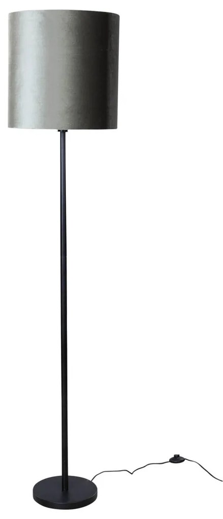 Stojacia lampa čierna so zeleným zamatovým tienidlom 40 cm - Simplo