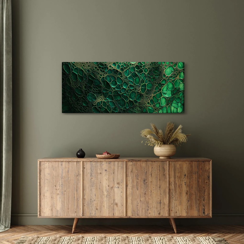 Obraz - Zelený mikroskopický záber (120x50 cm)