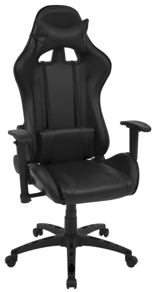 vidaXL Sklápacie kancelárske kreslo, pretekársky dizajn, umelá koža, čierne