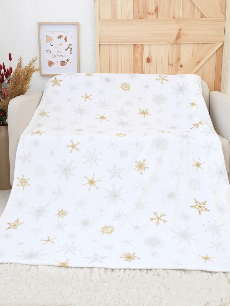 Deka mikroplyš Exclusive 150 × 200 cm – Frozen biele