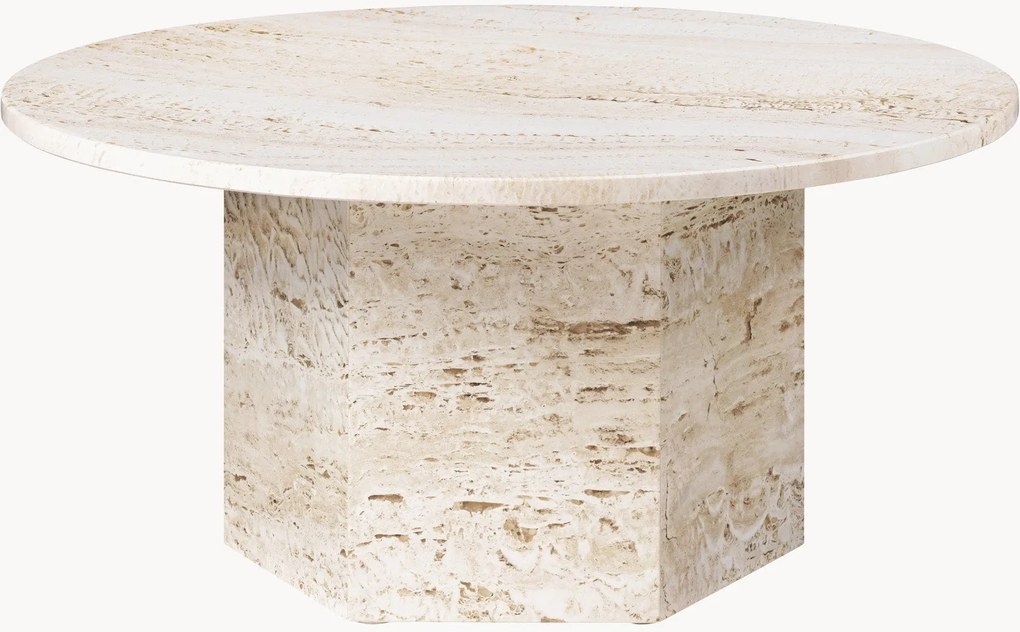Okrúhly travertínový konferenčný stolík Epic