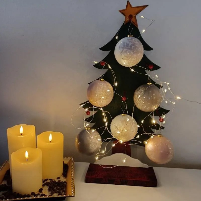 DECOLED Sada ozdôb, 6 ks, priemer 8 cm, 3 farby, snehové vločky