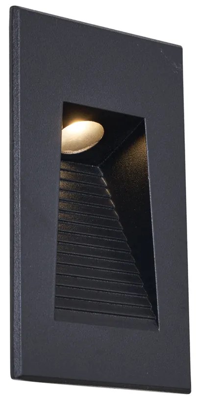 Moderné zapustené nástenné svietidlo čierne 7 cm vrátane LED IP65 - Trem