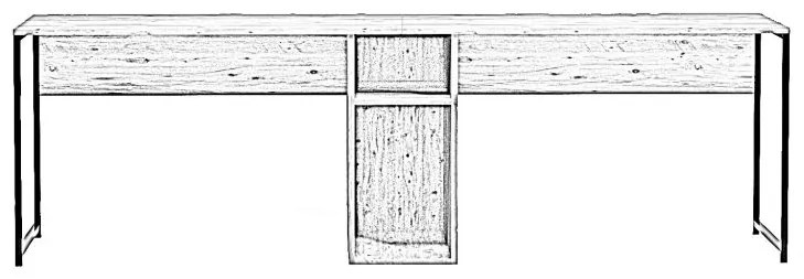 Pracovný stôl, 240 x 74 x 60 cm, dub