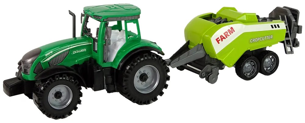 Lean Toys Zelený traktor s červeným postrekovačom