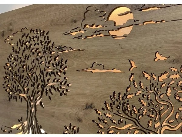 Li-Go 5307/DUB2 - LED stmievateľná nástenná dekorácia LED/24W/230V 120x60 cm dub