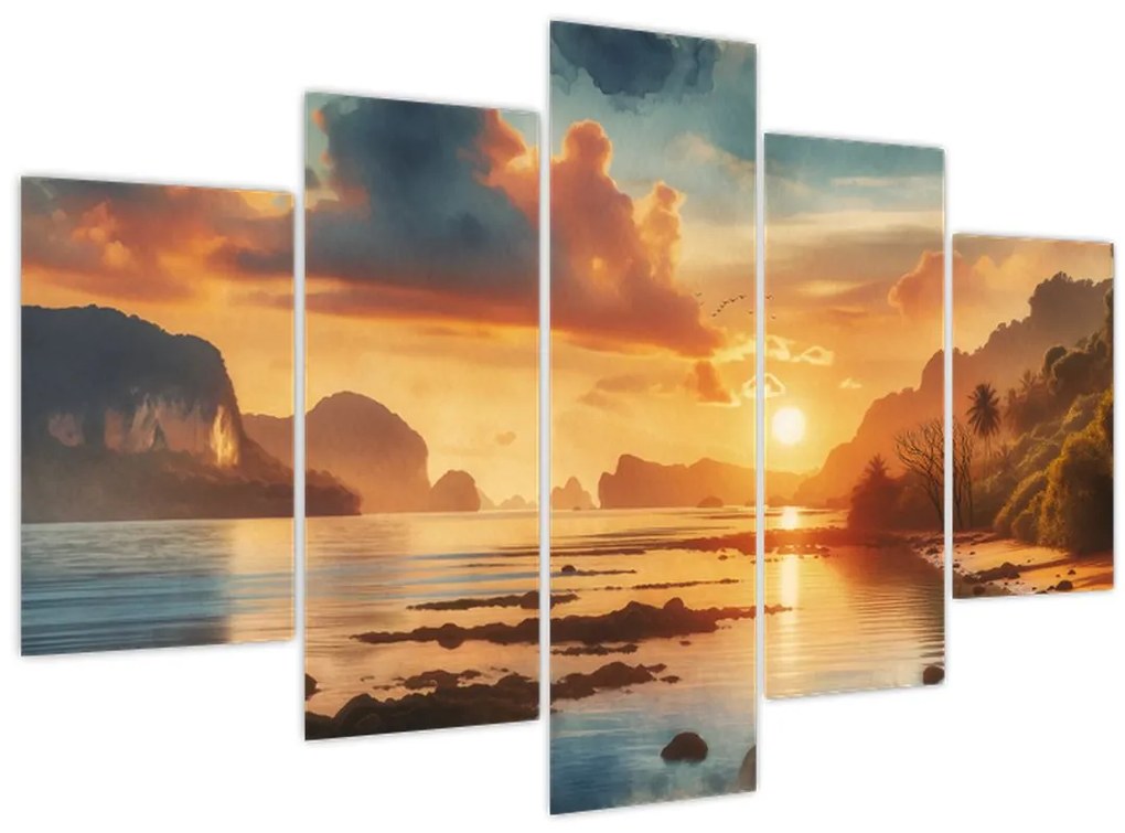 Obraz - Pohľad z pláže (150x105 cm)