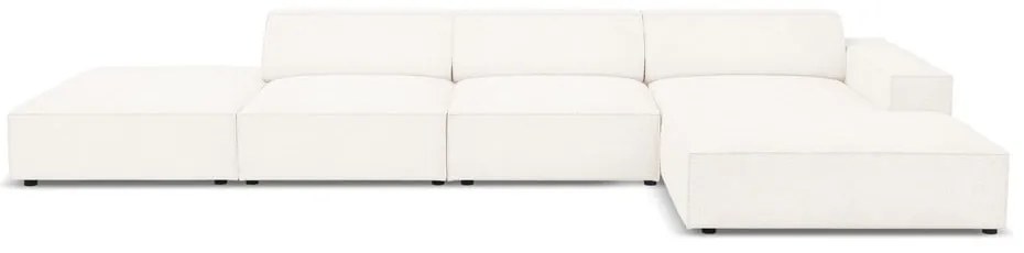 Béžová rohová pohovka z textílie bouclé (pravý roh) Jodie – Micadoni Home