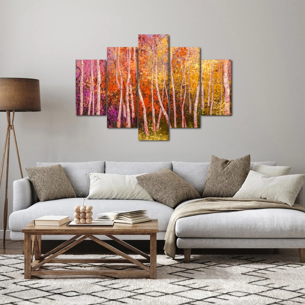 Obraz farebného lesa (150x105 cm)