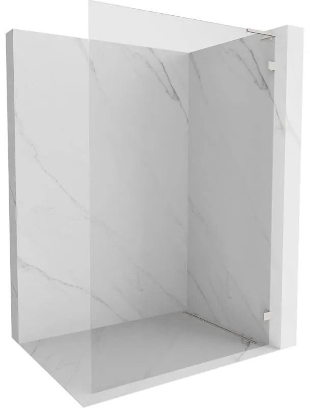 Mexen, Mexen Lunar L sprchová stena pravá 90 x 200 cm, priehľadná 8 mm, brúsený nikel - 830L-090-000-97-00-P