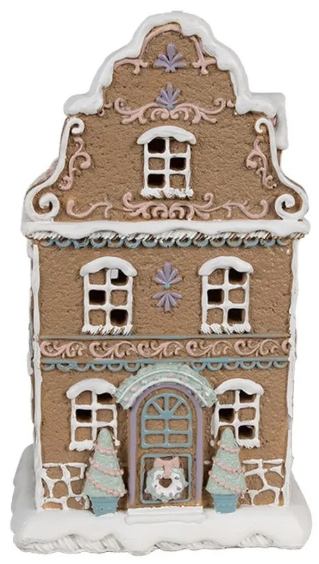 Hnedá svietiaca perníková chalúpka Gingerbread House - 12 * 9 * 20 cm / 3 * AAA