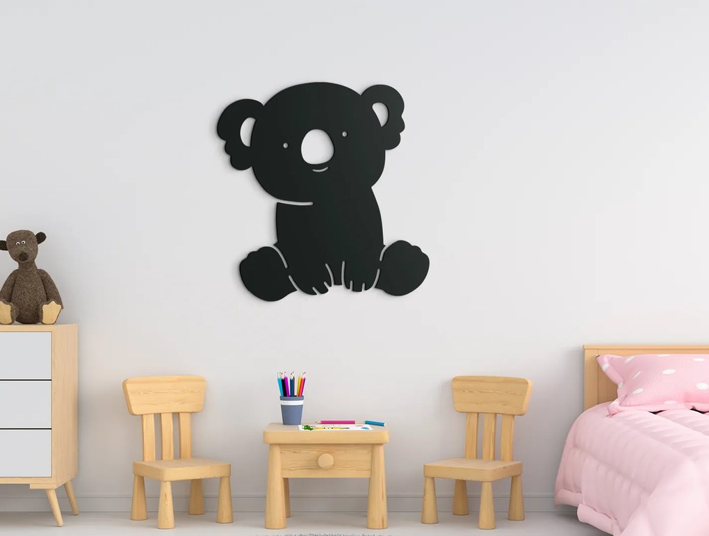 drevko Detská nálepka na stenu Koala Rozmer obrazu: 44,5 x 43 cm, Farba dekorácie: Čierna