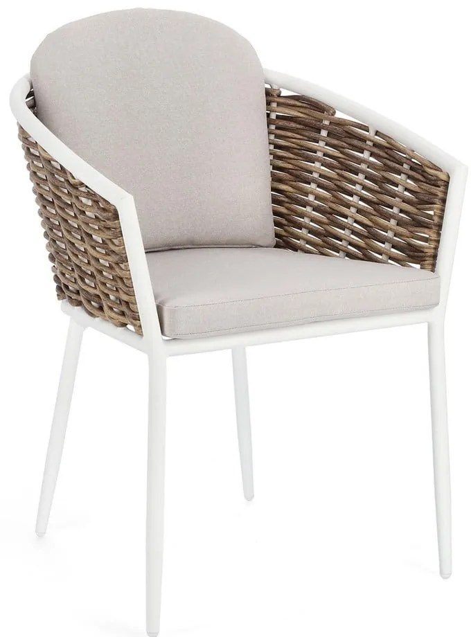 Biela kovová záhradná stolička Maribela – Bizzotto