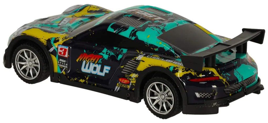KIK Športové RC auto na diaľkové ovládanie, modro-zelené, 23 cm