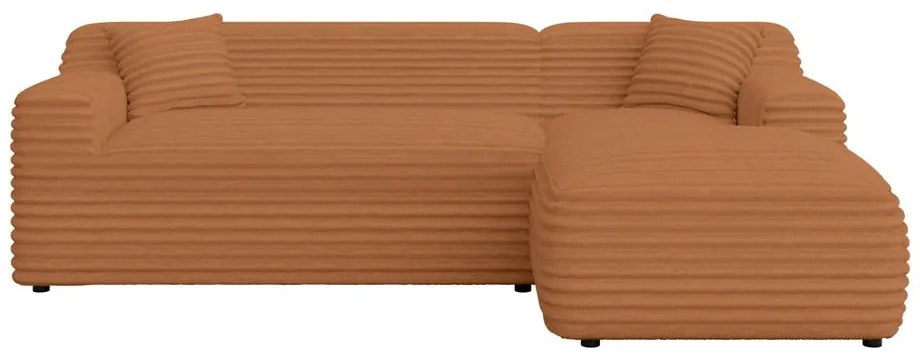 Menčestrová rohová pohovka v terakotovej farbe (pravý roh/s leňoškou) Martin – Ropez