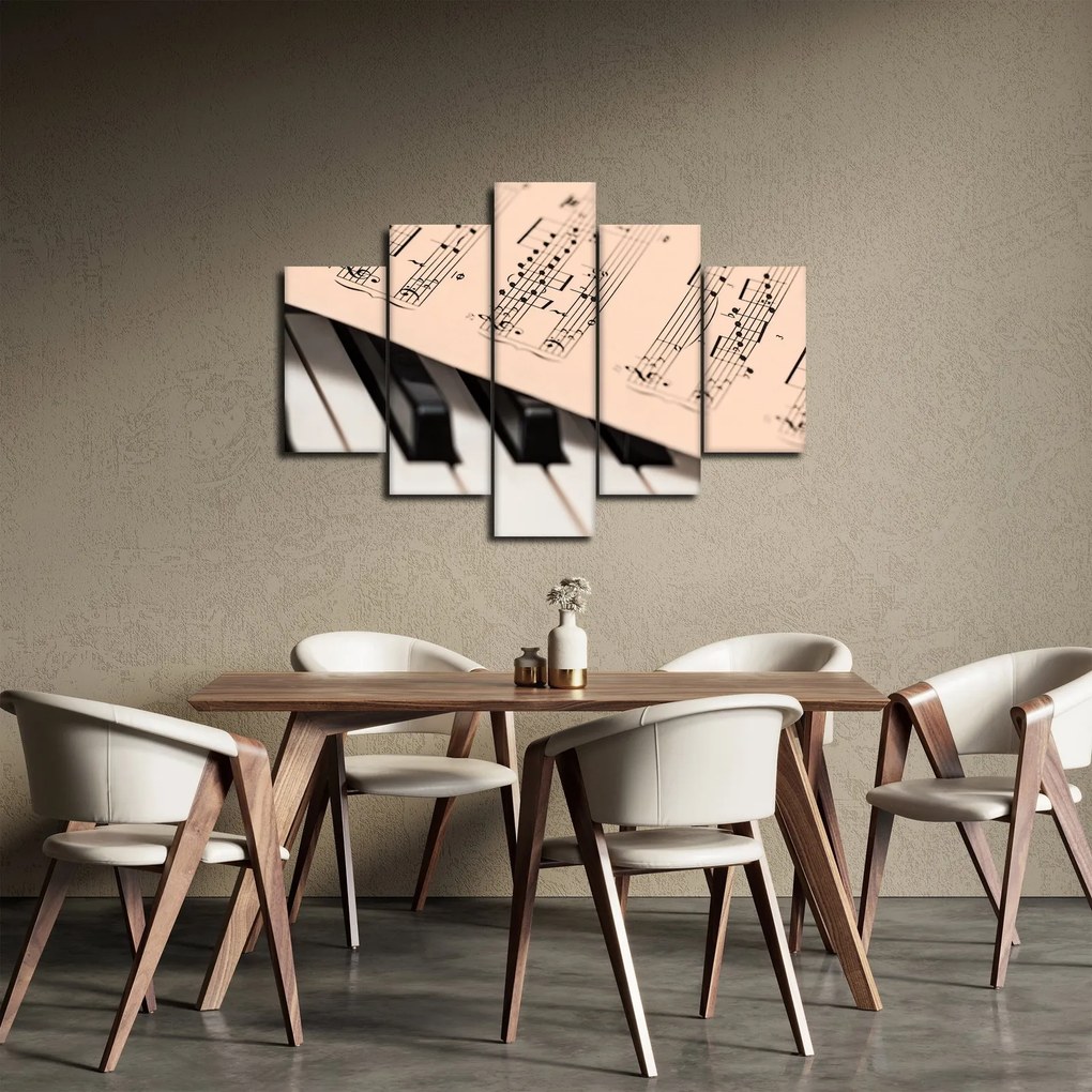 Obraz klavíra s notami (150x105 cm)