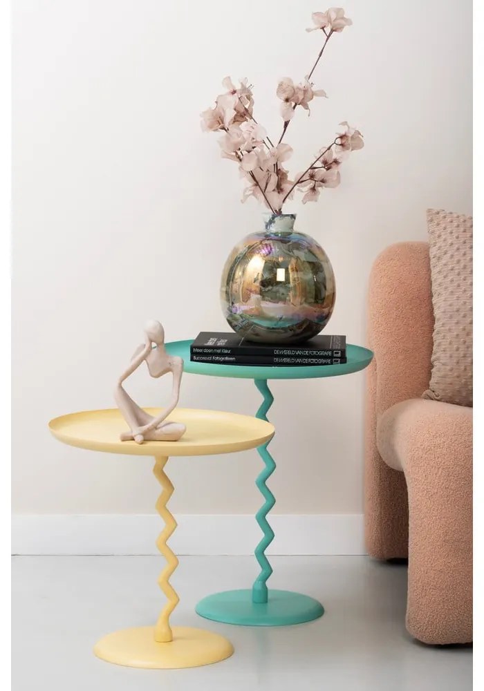 Kovový okrúhly odkladací stolík ø 44 cm Zig Zag – Leitmotiv