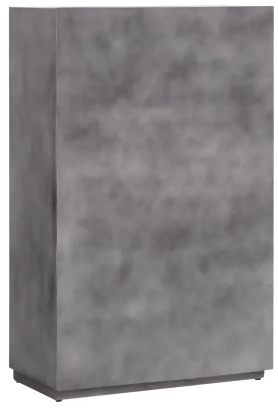 furniture-nabytek.cz - Masívna komoda Highboard Derby z recyklovaného dreva a kovu, lakovaná, šedá – 90×45×145 cm