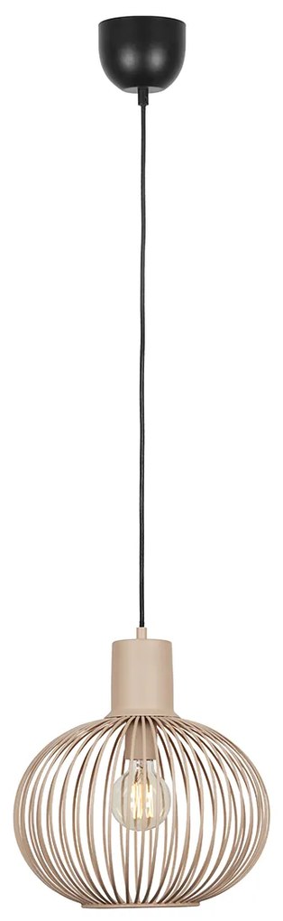 Moderné závesné svietidlo z drôtu čierne s béžovou farbou 33 cm - Gila