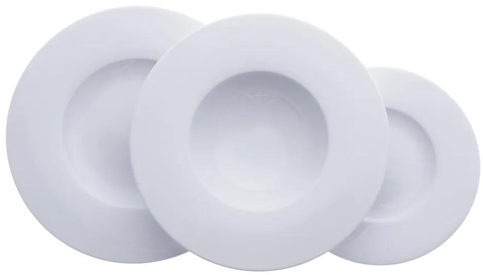 Moderní talíře, Ess klasse, bílé, karlovarský porcelán, Lilien, 18 dílná