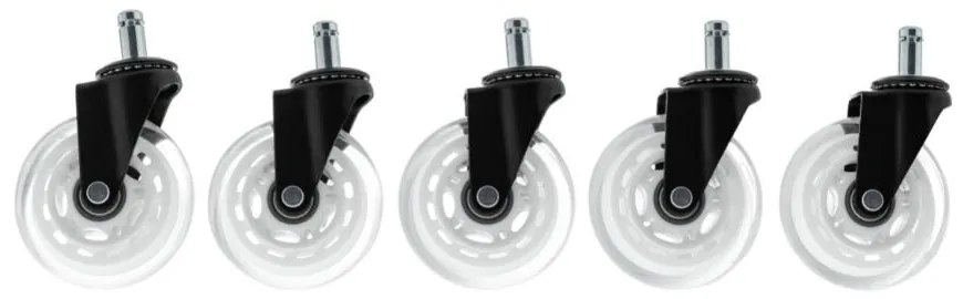 Kancelárske kolieska Ergo Wheel, 5 ks, biela