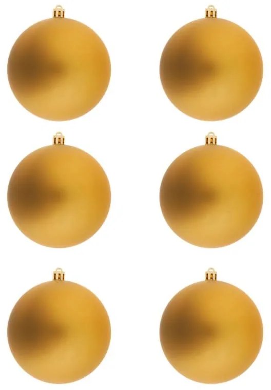 DECOLED Plastová guľa, 10 cm, zlatá, 6x matná