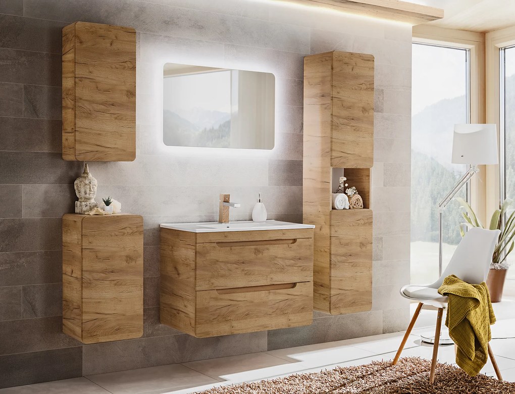 Comad Doplnková kúpeľňová skrinka nízka Aruba Craft 35 dub craft