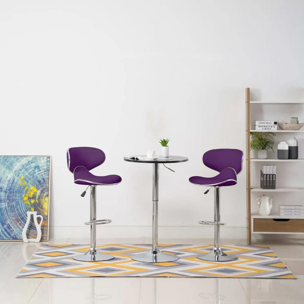 vidaXL Barové stoličky 2 ks, fialové, umelá koža
