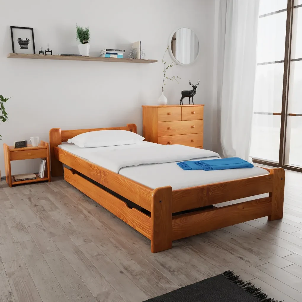 Posteľ Emily 80 x 200 cm, jelša Rošt: S latkovým roštom, Matrac: Matrac COCO MAXI 20 cm