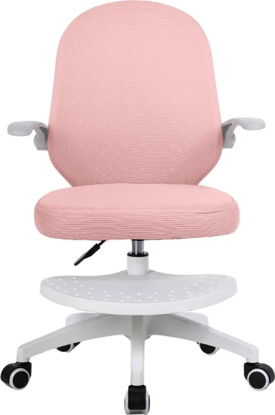 Detská otočná stolička Neoseat JUNI 012 s podnožou — látka, ružová