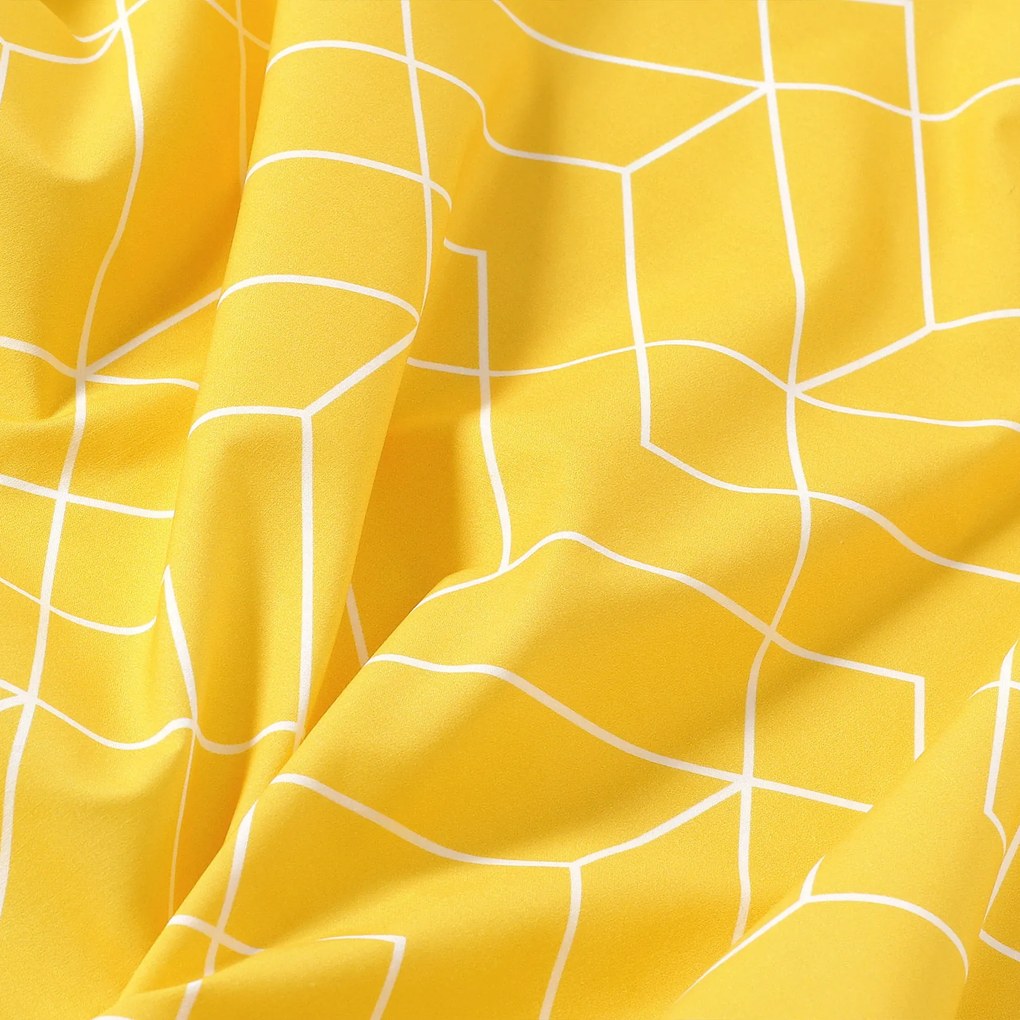 Goldea bavlnené posteľné obliečky - mozaika na žltom 140 x 200 a 70 x 90 cm