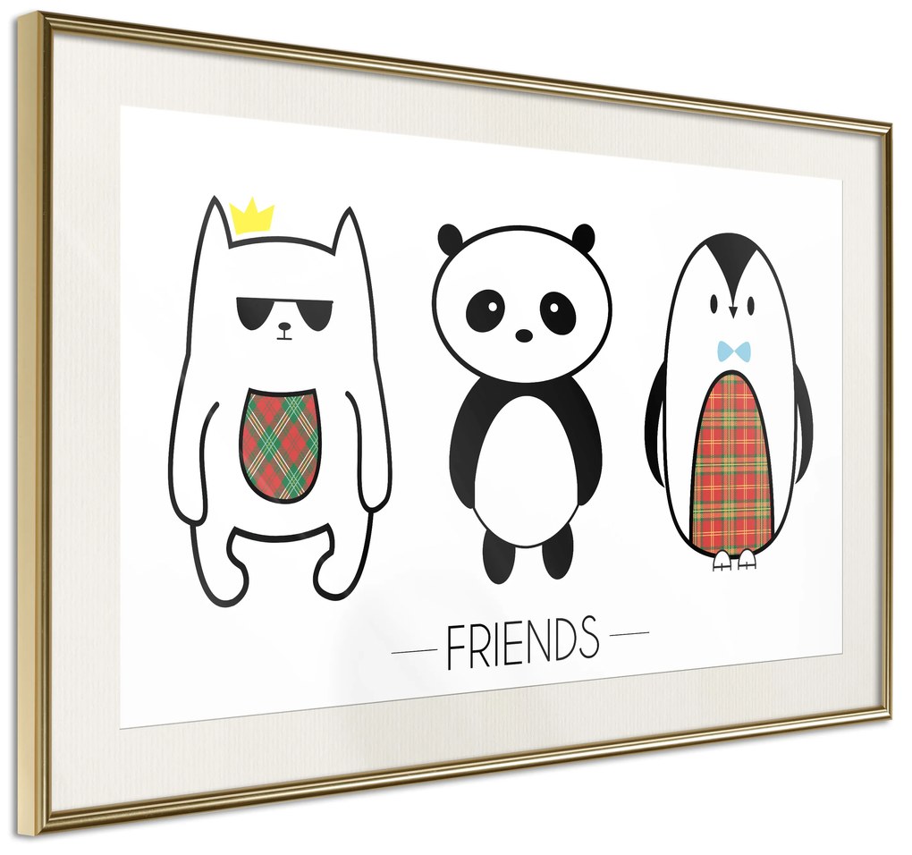 Artgeist Plagát - Friends [Poster] Veľkosť: 45x30, Verzia: Zlatý rám s passe-partout