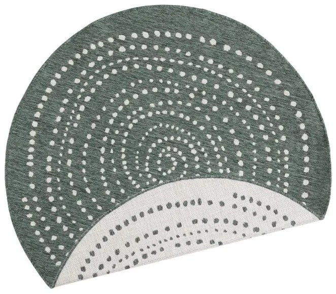 Hanse Home, Kusový koberec Twin-Wendeteppiche 103111 grün creme kruh – na von aj na doma, 200x200 (priemer) kruh, zelená, chodba / predsieň