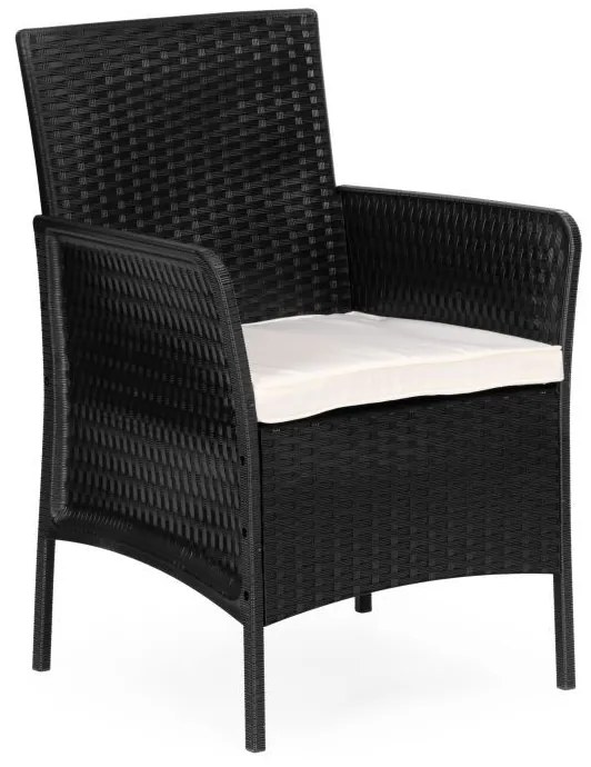 ZÁHRADNÝ SET ALIDA ČIERNY POHOVKA + 2 x KRESLO + STOLÍK