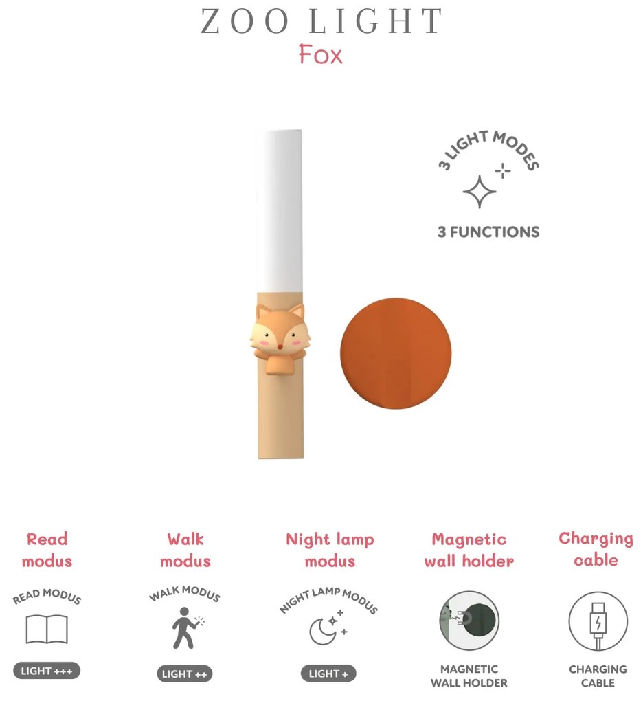 Detské svetielko Zoo light – líška