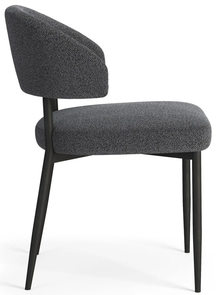 IRIS Antracit [Tmavosivá] (tkanina Basel 19) – MODERNÁ ČALÚNENÁ STOLIČKA DO OBÝVAČKY/JEDÁLNE BOHO