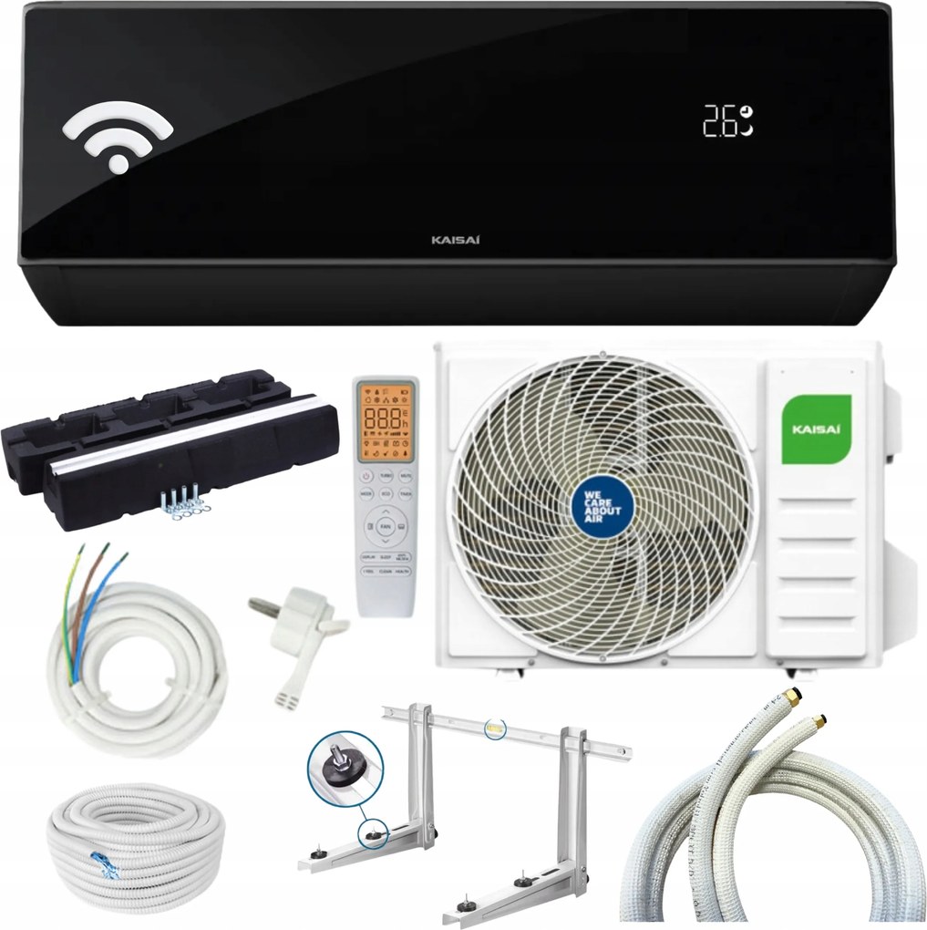 Nástenný klimatizátor Kaisai Pro Heat+ 3,5 kW Čierny Ohrievač Pripravený Na Montáž