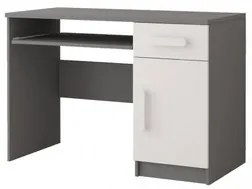 Počítačový stôl Smyk II - šedá/biela