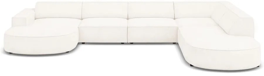 Béžová rohová pohovka z textílie bouclé (pravý roh) Jodie – Micadoni Home