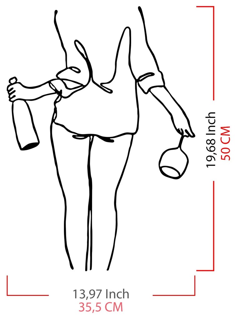 Nástenná kovová dekorácia Vínna Noc čierna