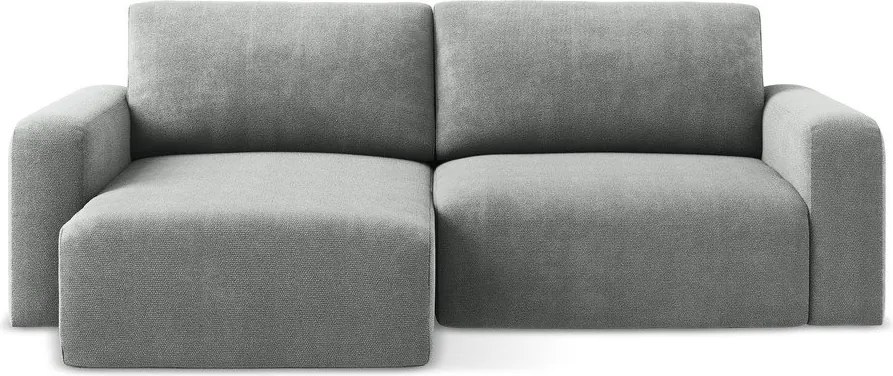 Sivá ženilková rozkladacia/s úložným priestorom rohová pohovka (ľavý roh/s leňoškou) Kona – Makamii