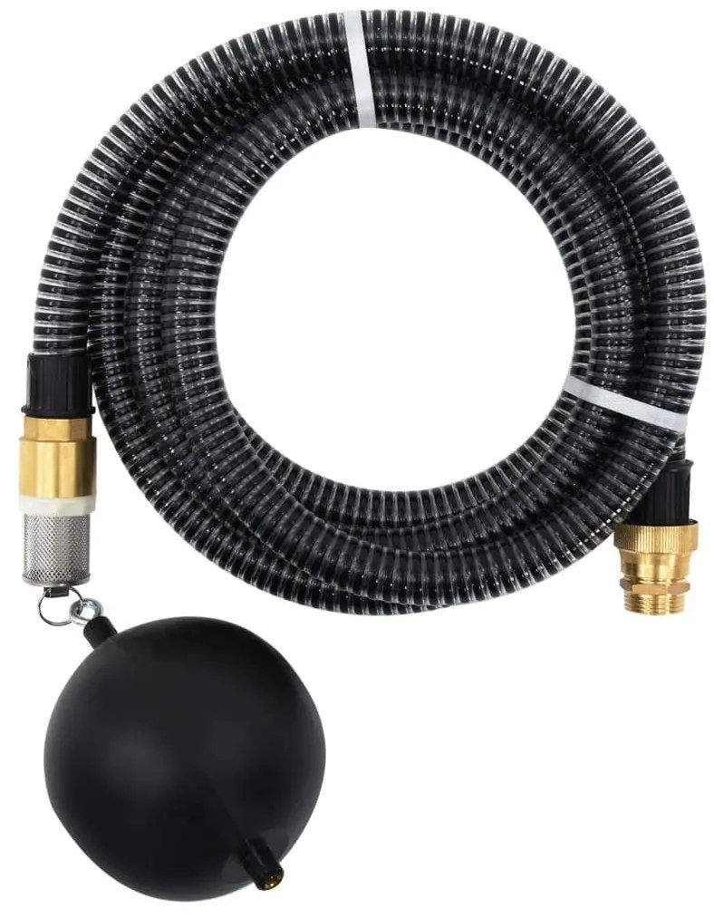 Odsávacia hadica s mosadznými spojkami, čierna 1,1" 7 m, PVC