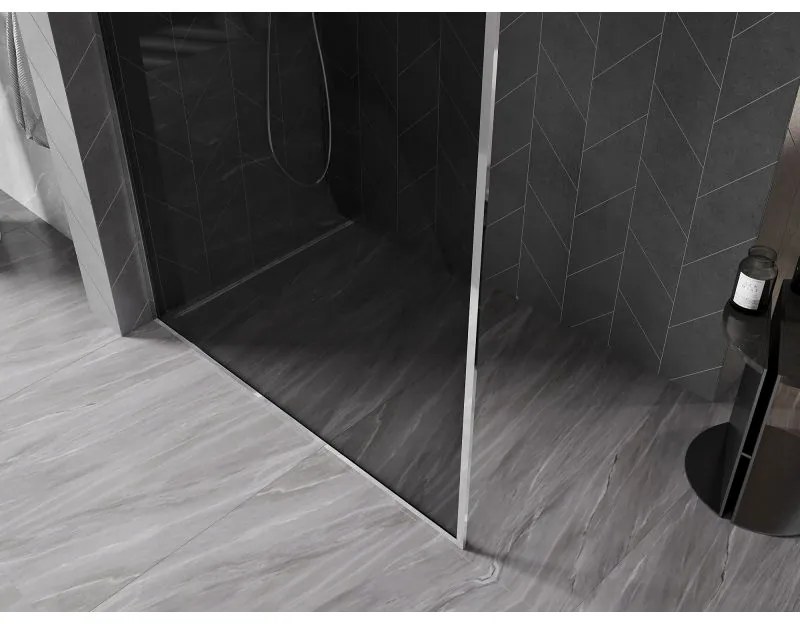 Mexen, Mexen Kioto-XF sprchová stena s rámom 90 x 202 cm, grafit 10 mm, chróm - 800-090-104-01-40-X