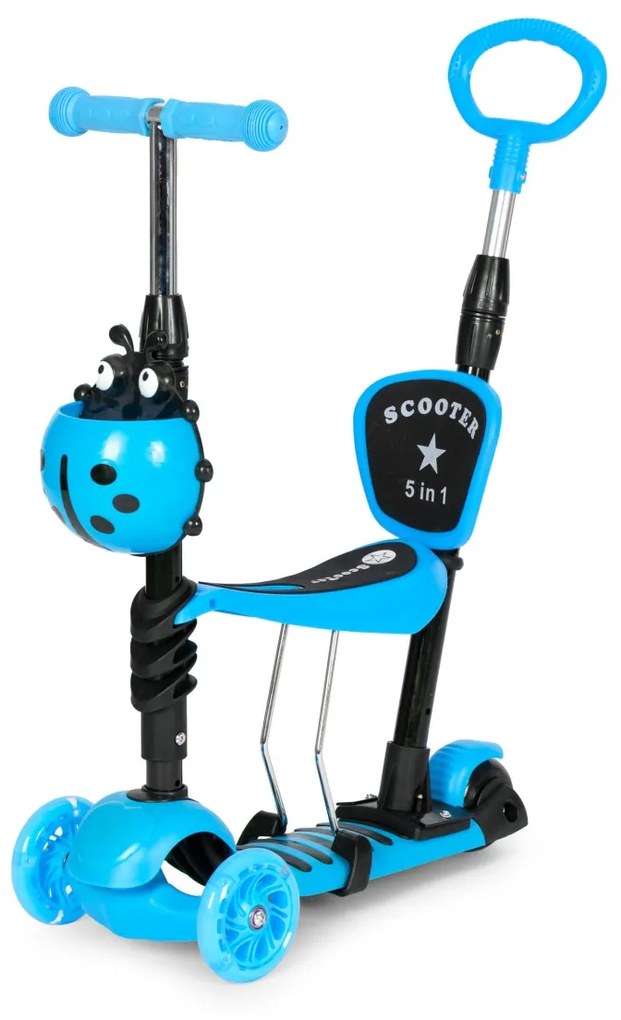 Balančná kolobežka pre deti EcoToys lienka 5v1 modrá